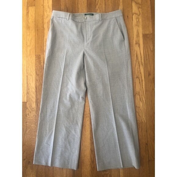 Lauren Ralph Lauren Size 14 Andover Pants Gray Wool Blend Stretch - Picture 1 of 7